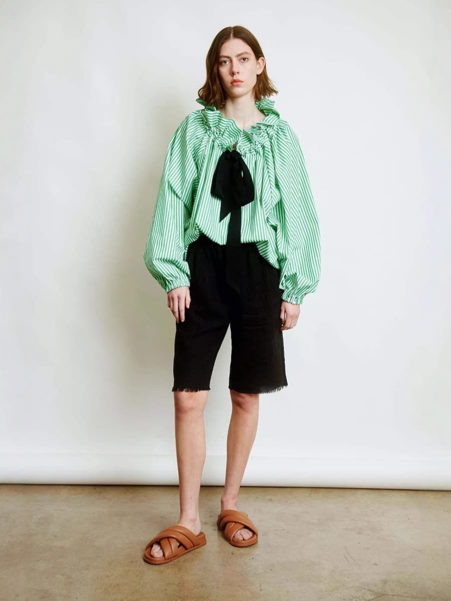 Элегантная женская рубашка в стиле колор-блок с полосками, новинка осени-зимы 2025, повседневная, универсальная, в корейском...