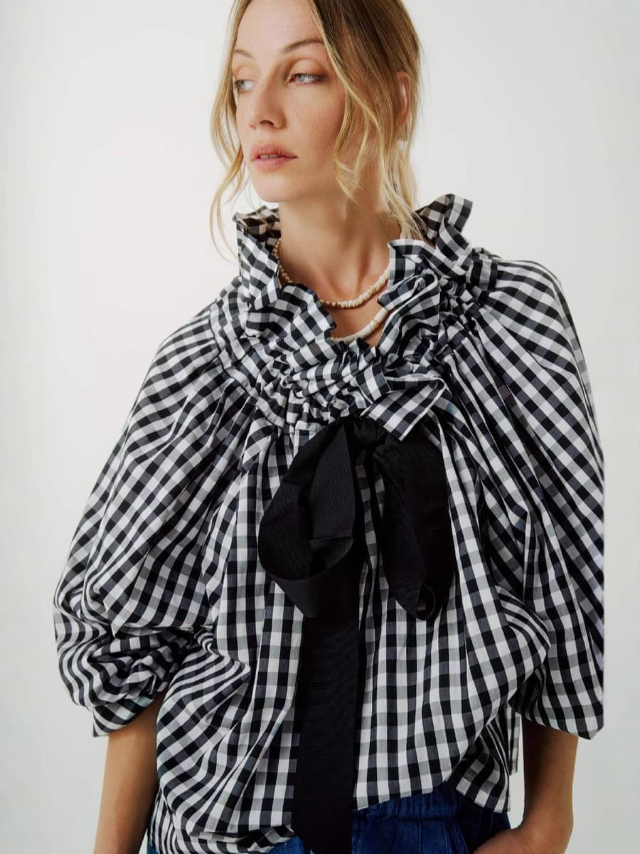 Элегантная женская рубашка в стиле колор-блок с полосками, новинка осени-зимы 2025, повседневная, универсальная, в корейском...