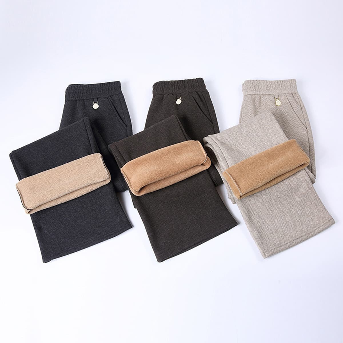 Новые женские брюки среднего возраста осенью и зимой плюшевые шерстяные брюки носят зимнюю одежду мама брюки 60 лет среднего...