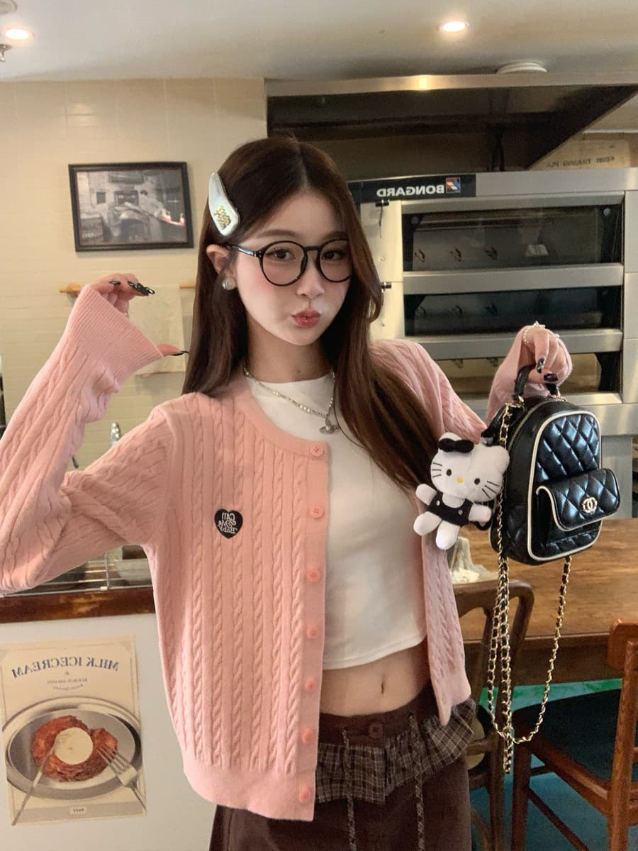 Желтый вязаный кардиган для женщин, новинка 2025 года, укороченный, повседневный, весенне-осенний, крупной вязки, с эффектом...