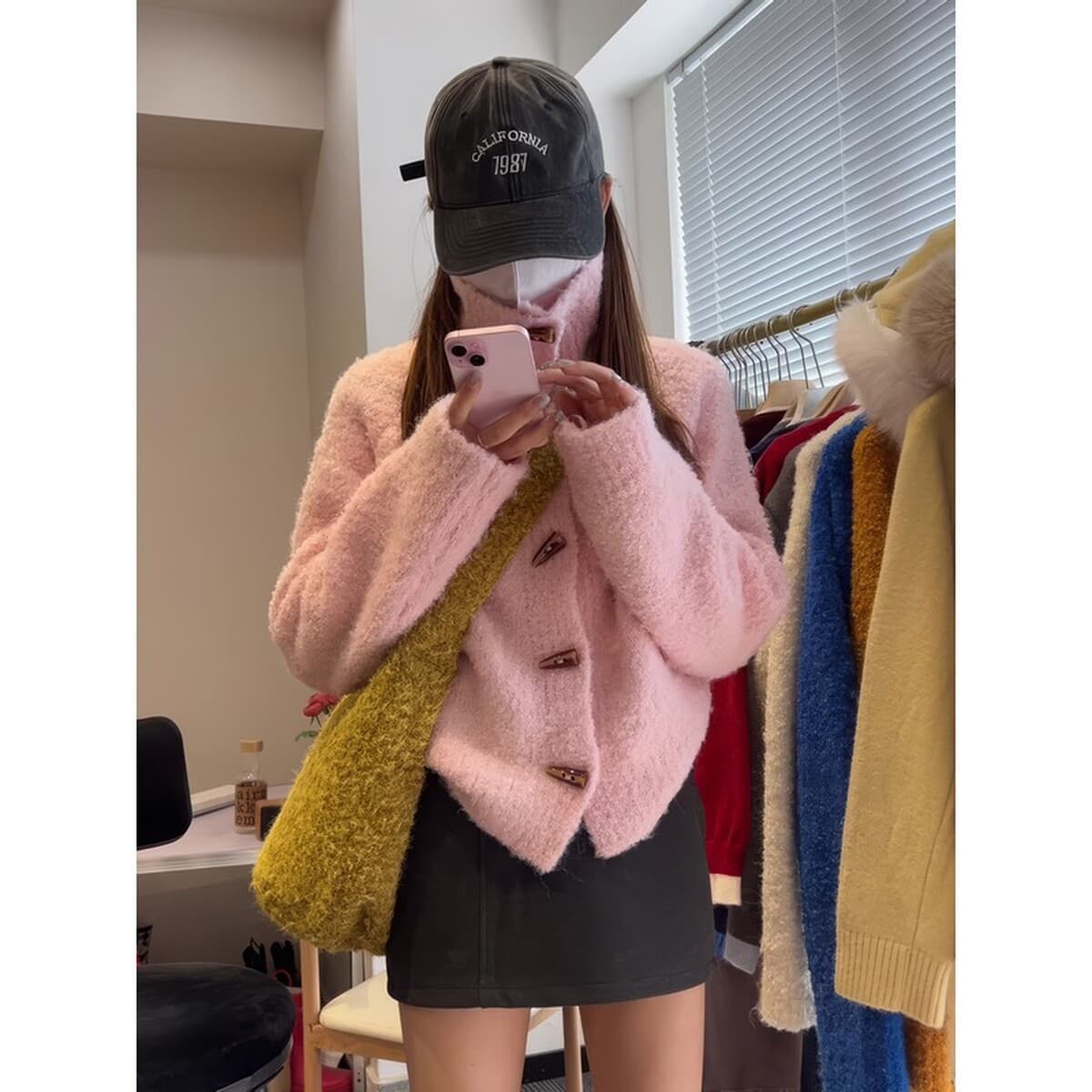 Суперстильный женский кардиган из шерстяной петли с пятицветными пуговицами, вязаный в стиле «ленивый шик»,...