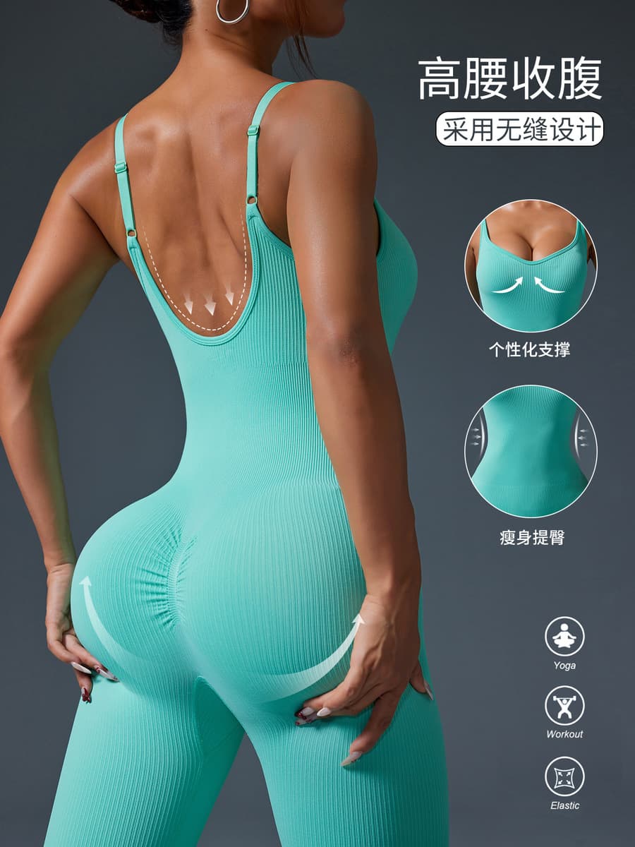 Единый цельный комбинезон для йоги в европейском и американском стиле для женщин, на тонких бретелях, с красивой спинкой,...
