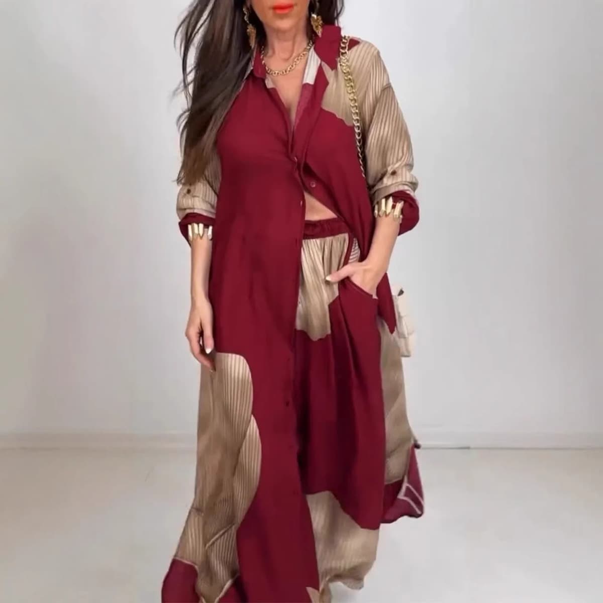 Spot 2025: популярный в Европе и Америке женский кардиган Amazon с принтом, топы и брюки с принтом, рабочая одежда,...