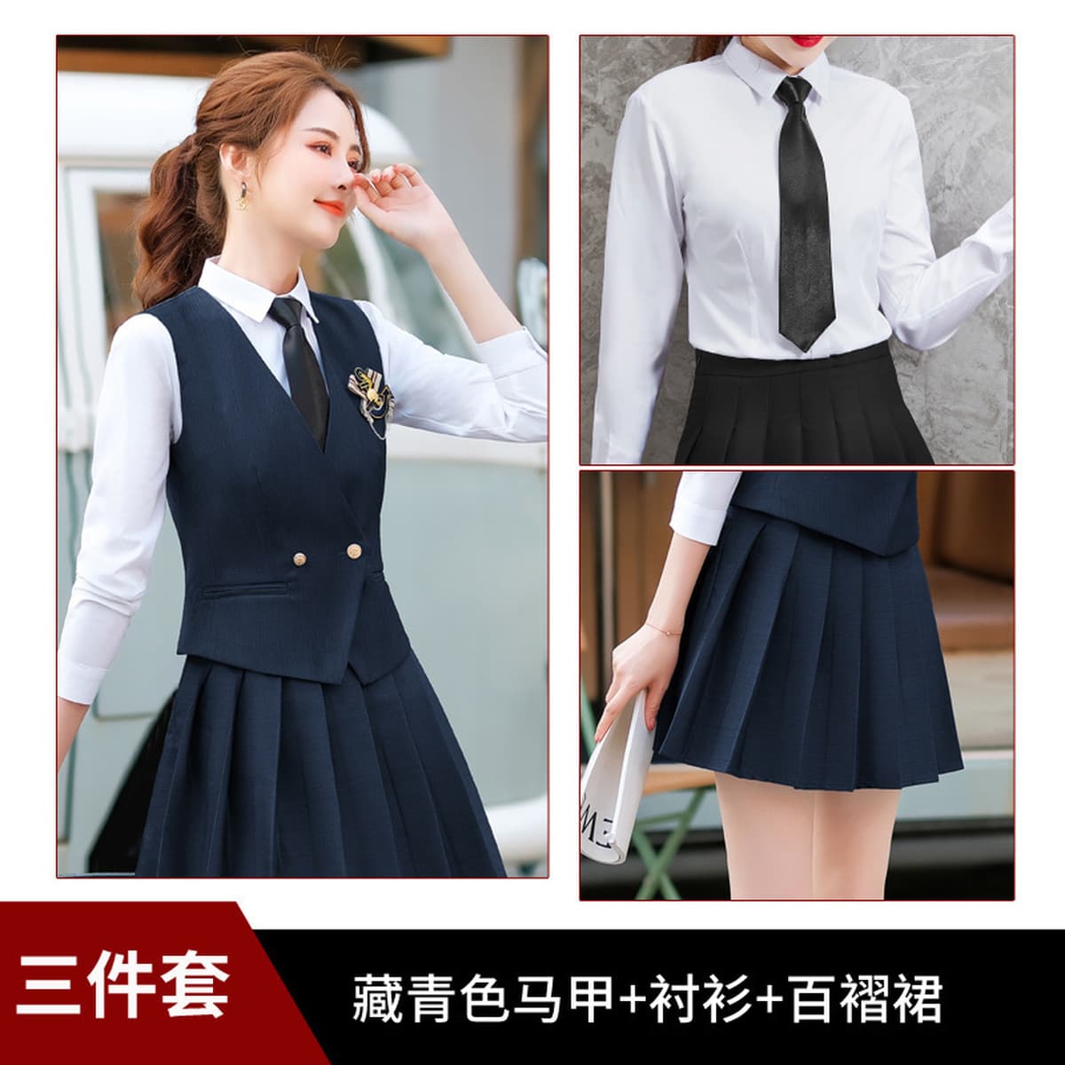 Трансграничная весна новый стиль колледжа JK униформа профессиональный костюм плиссированная юбка иностранная мода маленький...