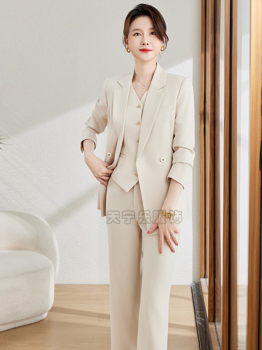 Костюмный комплект, деловой наряд, элегантный женский пиджак, осенняя женская формальная одежда, нежный стиль рабочей...