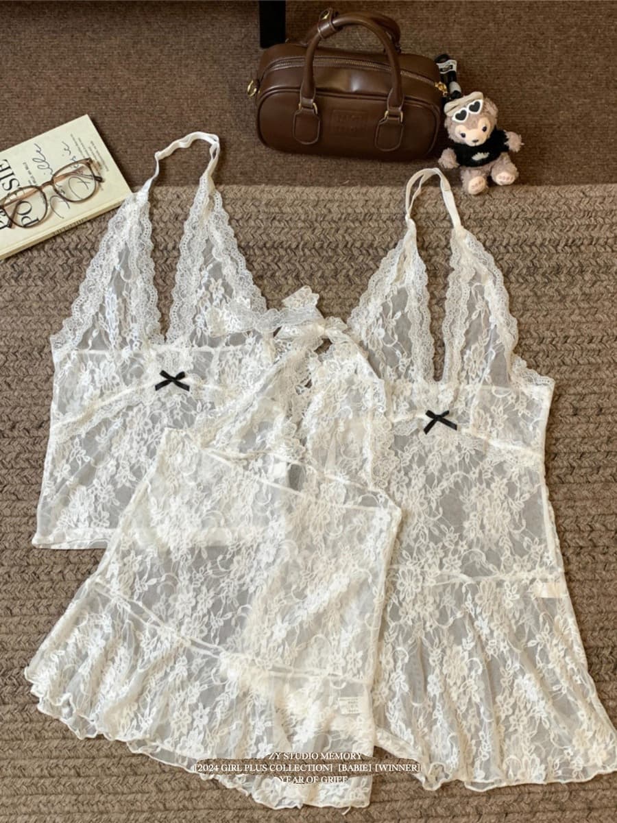 Чистый ветер сексуальное кружевное платье-подтяжка женское зимнее 2024 новое платье без рукавов, чтобы носить короткую юбку...