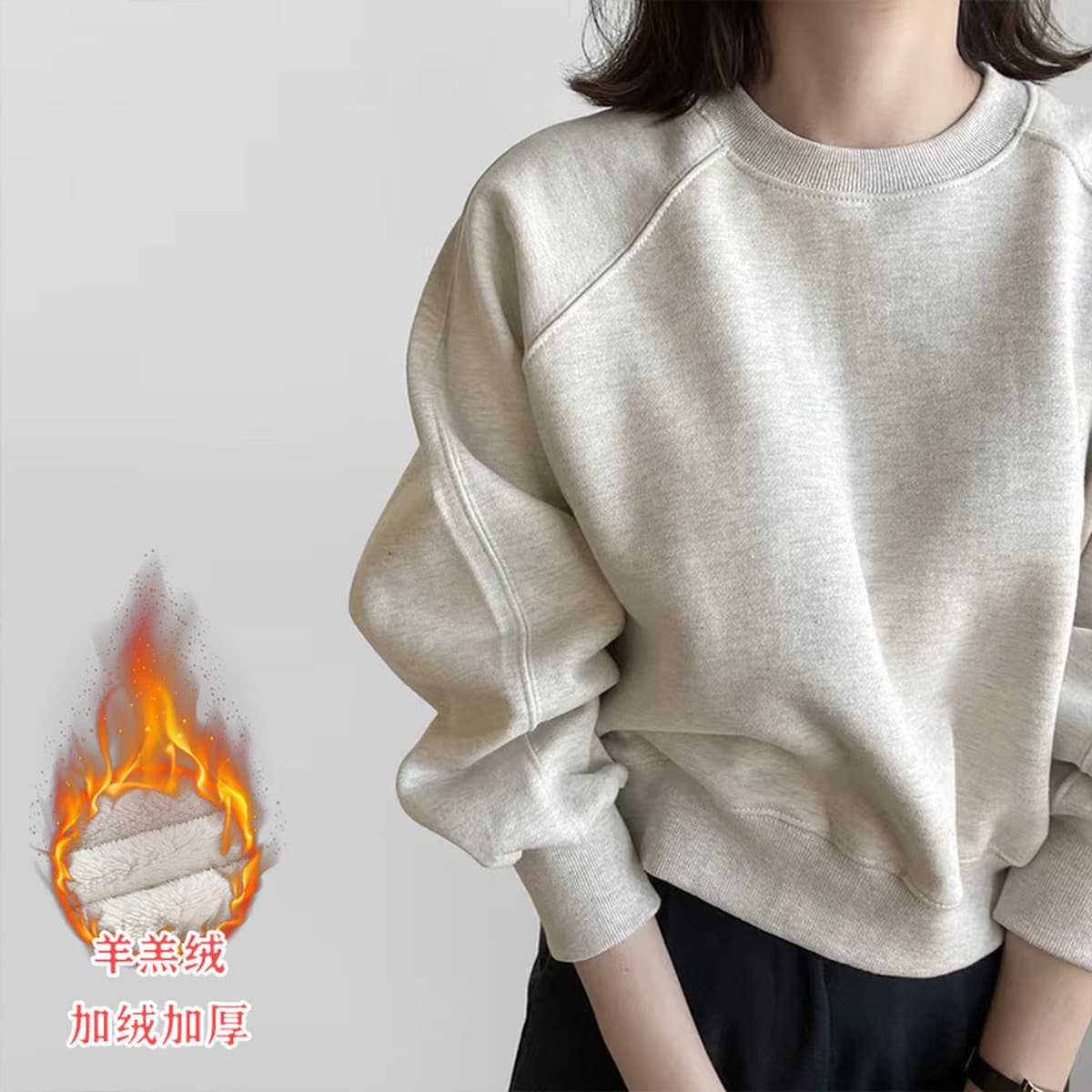 Женская толстовка, новинка 2025 года, модная модная стильная весенне-осенняя флисовая утолщенная короткая миниатюрная серая...