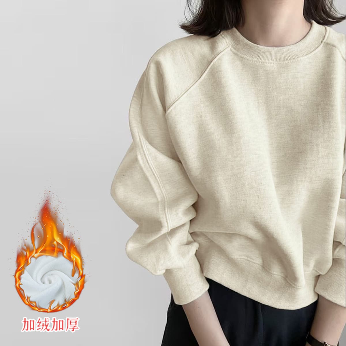 Женская толстовка, новинка 2025 года, модная модная стильная весенне-осенняя флисовая утолщенная короткая миниатюрная серая...