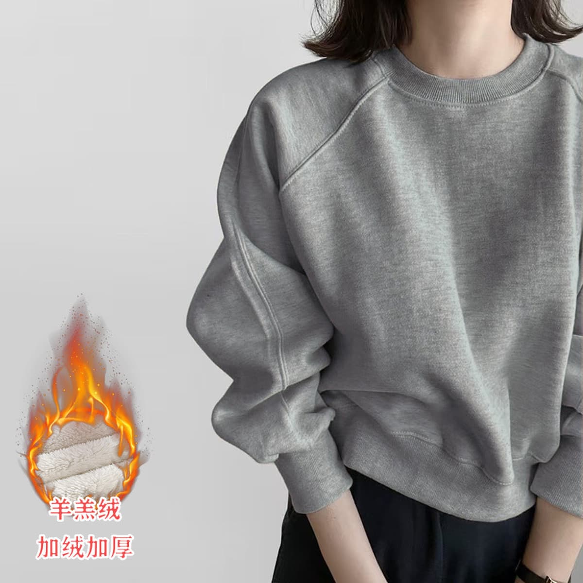 Женская толстовка, новинка 2025 года, модная модная стильная весенне-осенняя флисовая утолщенная короткая миниатюрная серая...