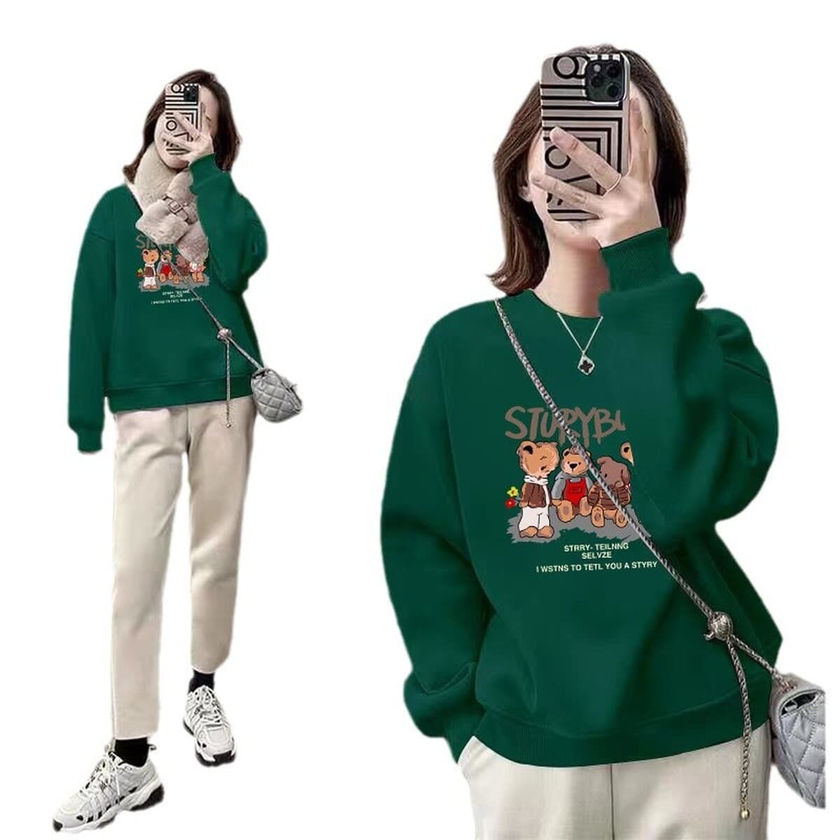 Толстовка с круглым вырезом женский весенний и осенний 2024 новый взрывной