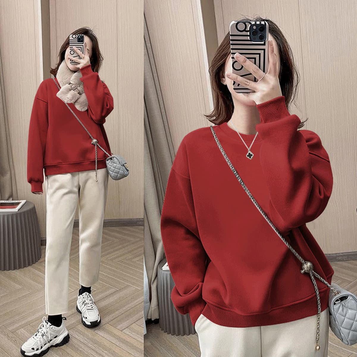 Толстовка с круглым вырезом женский весенний и осенний 2024 новый взрывной