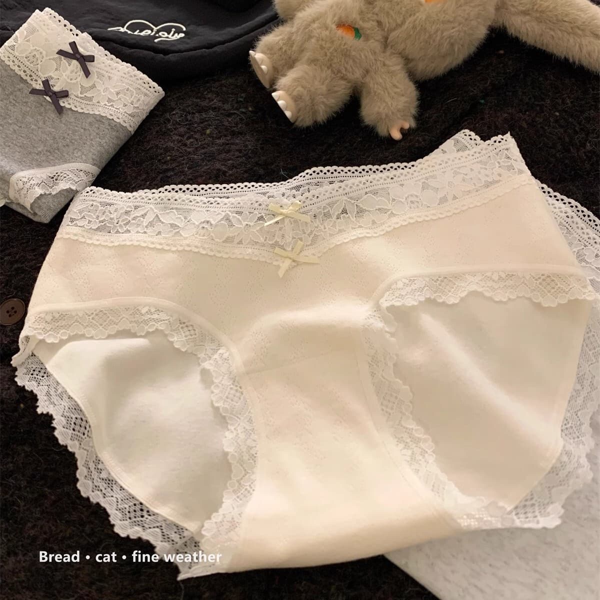 2025 новый 10a класс бактериостатические удлиненные промежностные шорты для средней талии Сексуальные кружевные трусики...