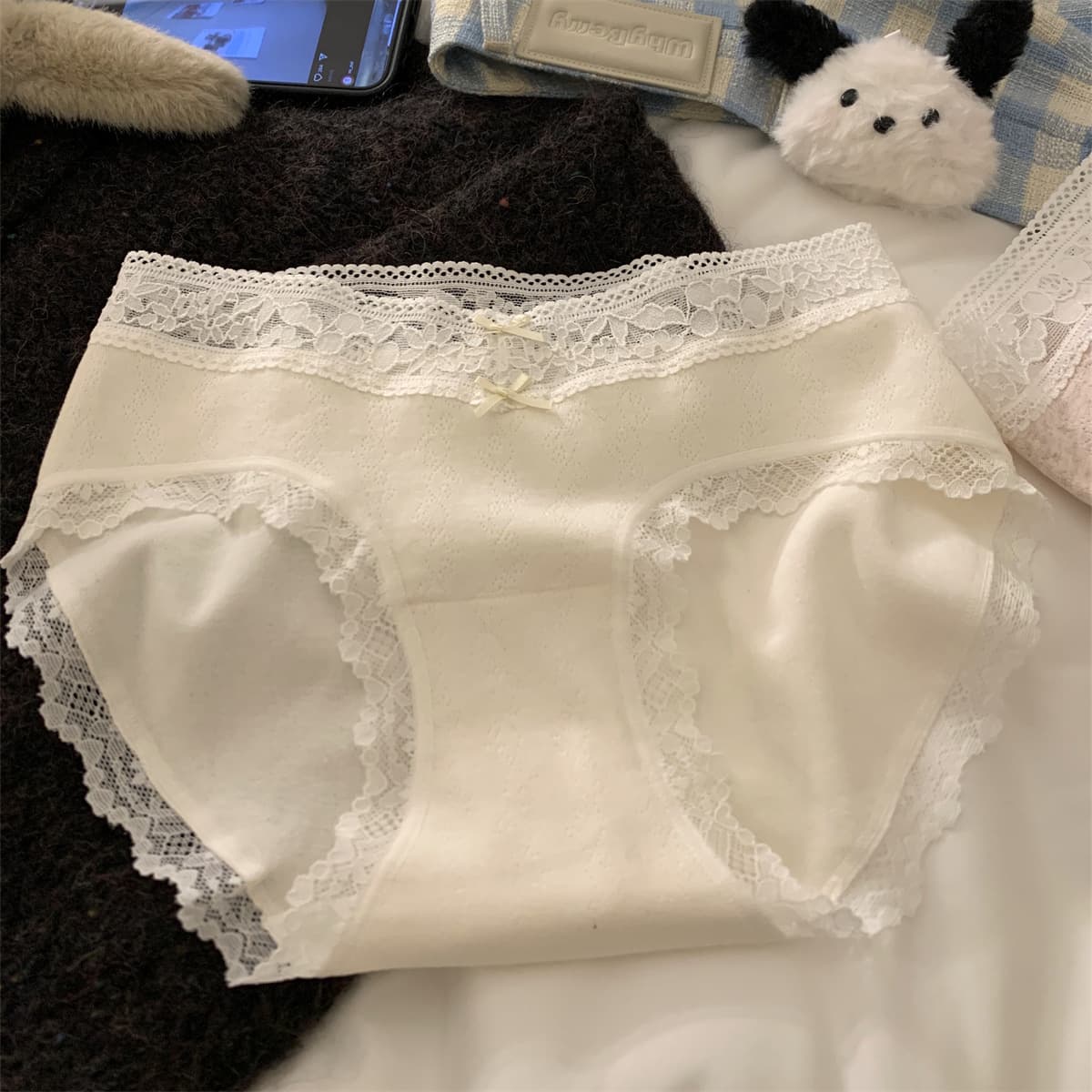 2025 новый 10a класс бактериостатические удлиненные промежностные шорты для средней талии Сексуальные кружевные трусики...