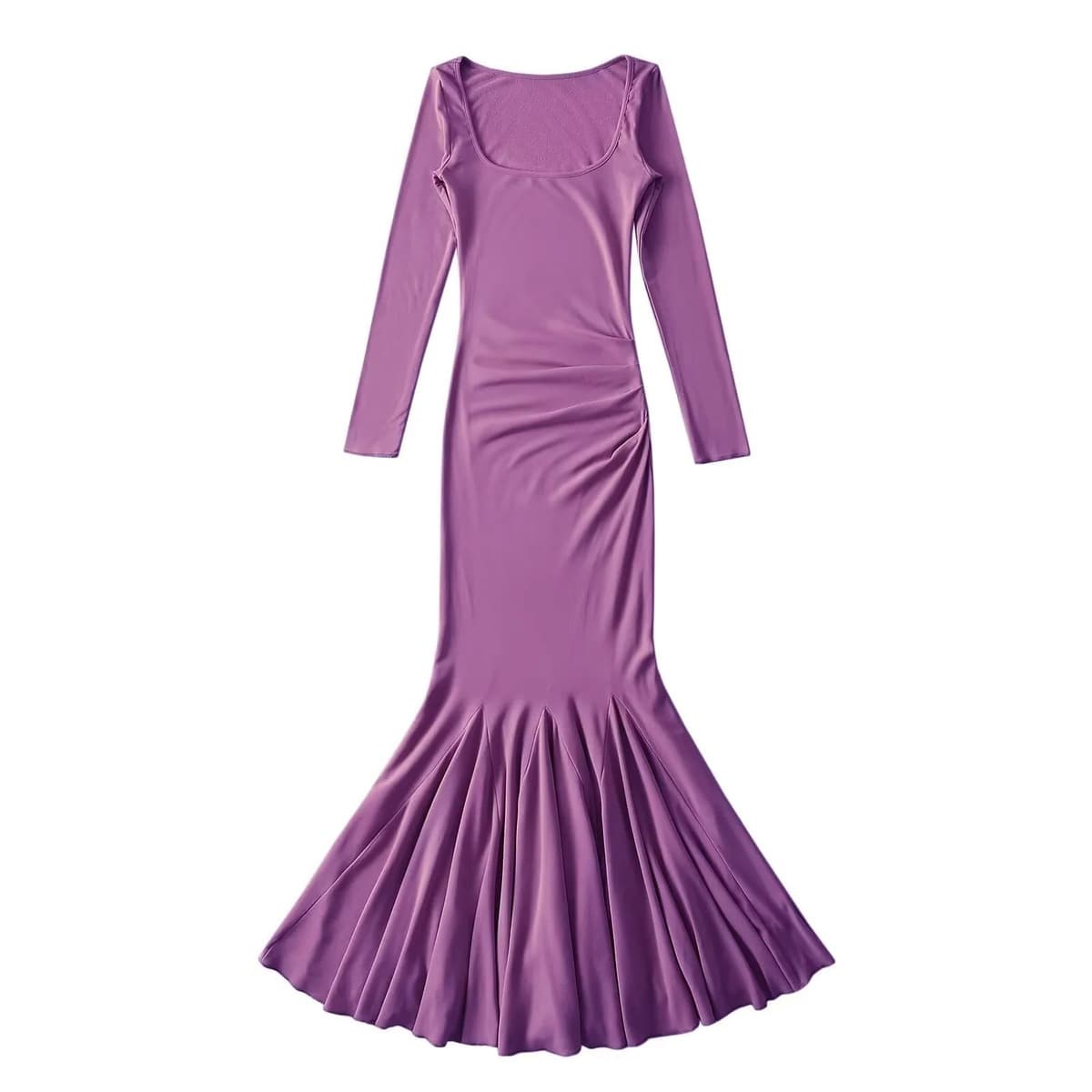 Высокая версия, пошаговое флисовое платье в стиле Лотос, женское осенне-зимнее новое платье-футляр для похудения на талии,...