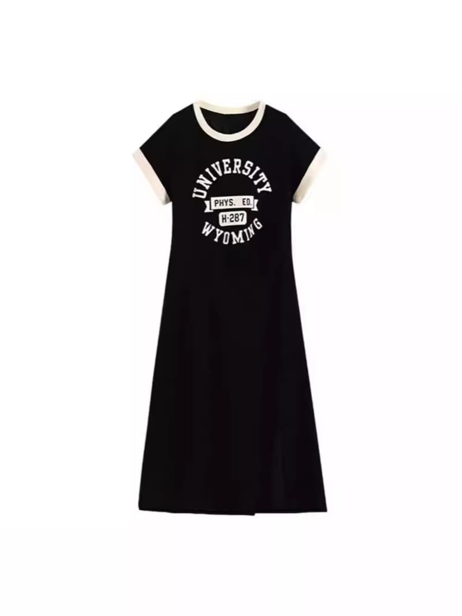 Европейское летнее платье ночная юбка женский ледяной шелк тонкий буквенный принт