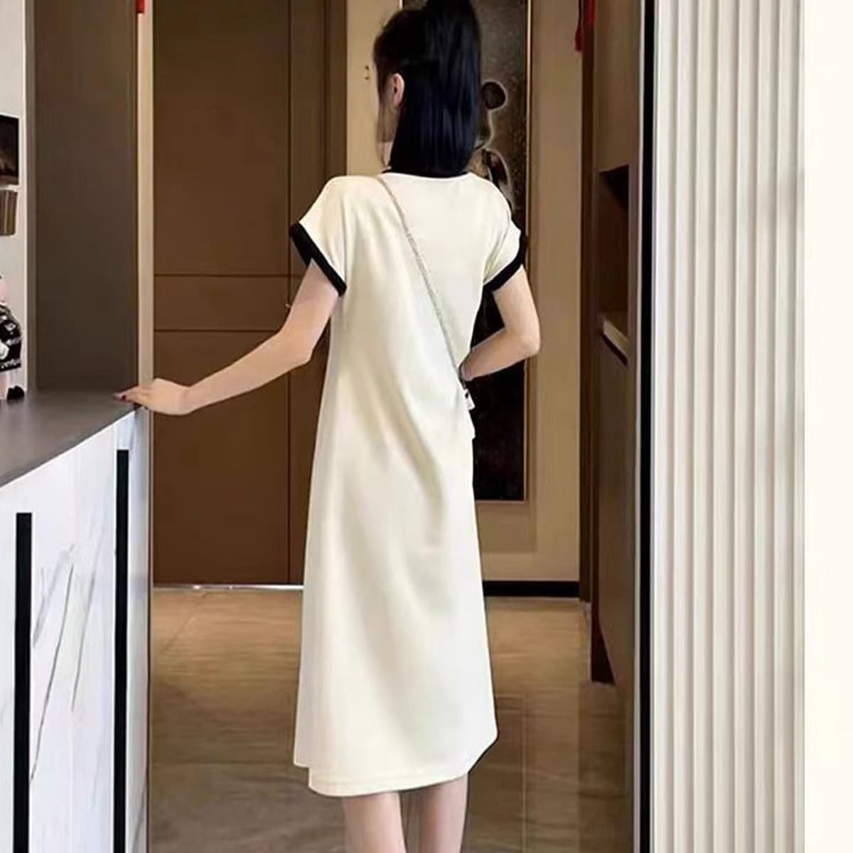 Европейское летнее платье ночная юбка женский ледяной шелк тонкий буквенный принт