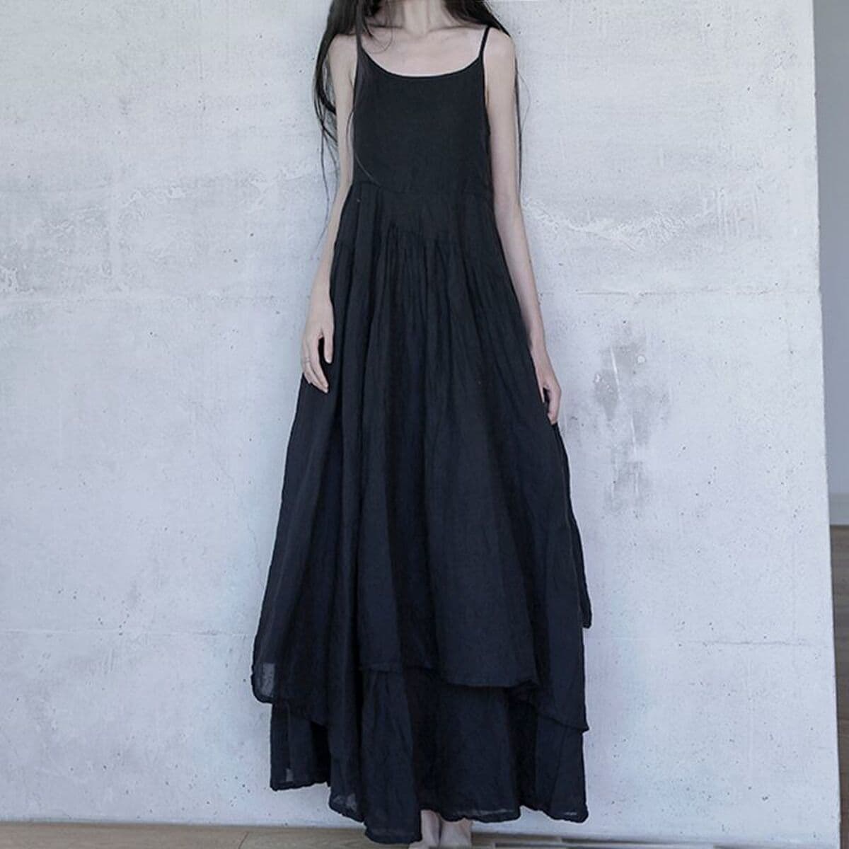 2025 новая летняя стильная высокая юбка до щиколотки плюс размер юбка на подтяжках для полных девушек, чтобы скрыть живот и...