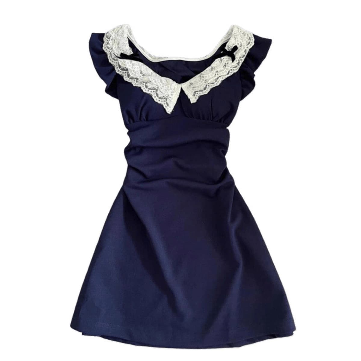 Летняя юбка-миди в стиле Хепберн 2025 года, миниатюрная, короткая, с французским кружевом и маленькими летящими рукавами для...