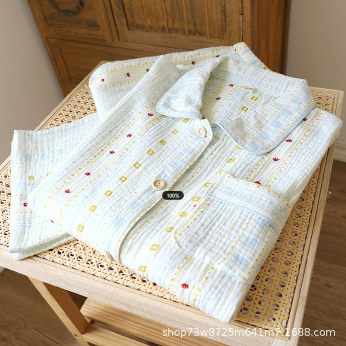 Двухслойная хлопчатобумажная пряжа с рисунком из мультфильмов, женская домашняя одежда, пижамы, брюки с длинными рукавами,...