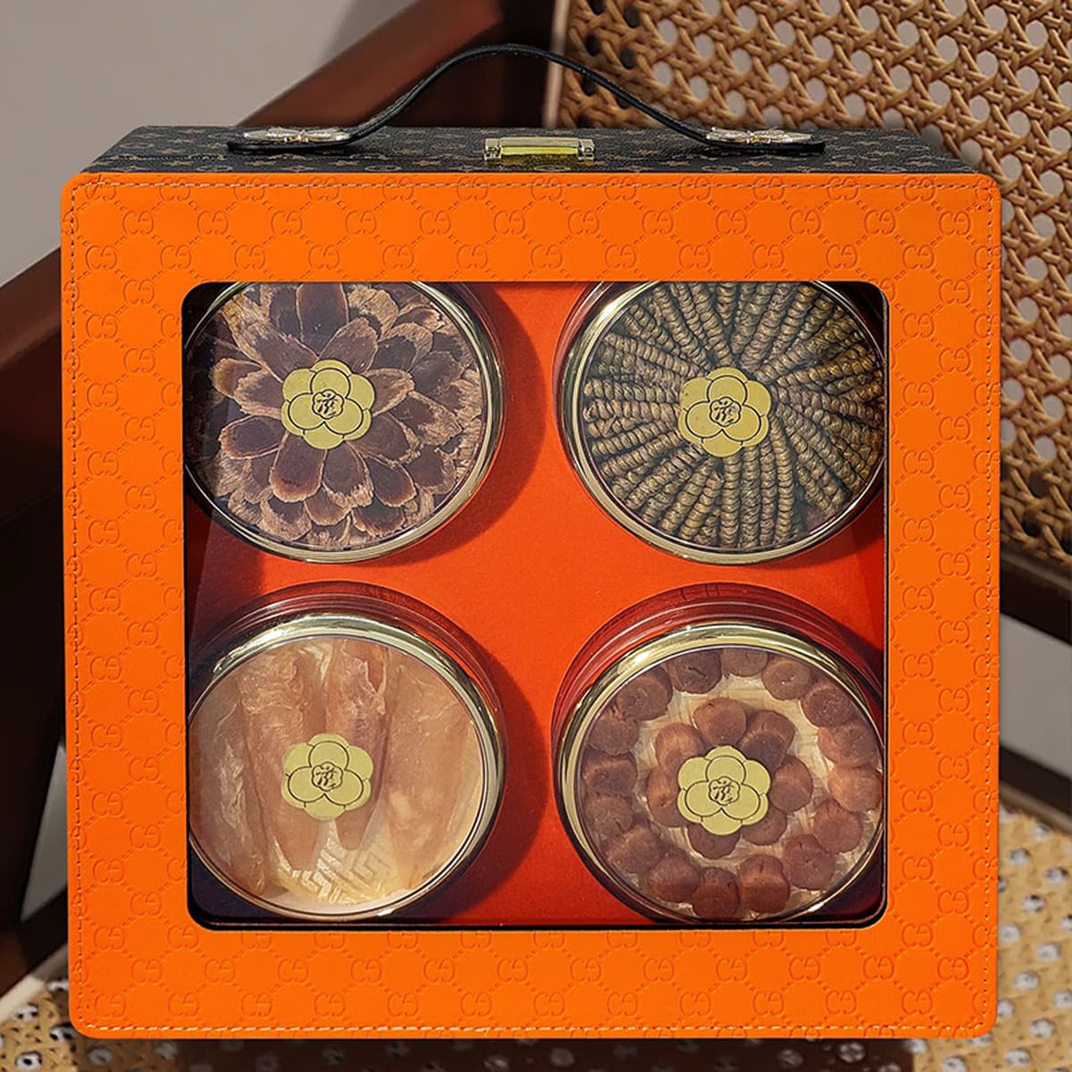 Подарочная коробка тоника, четыре предмета, пять предметов, ломтики американского женьшеня, ломтики оленьих рогов, женьшень...