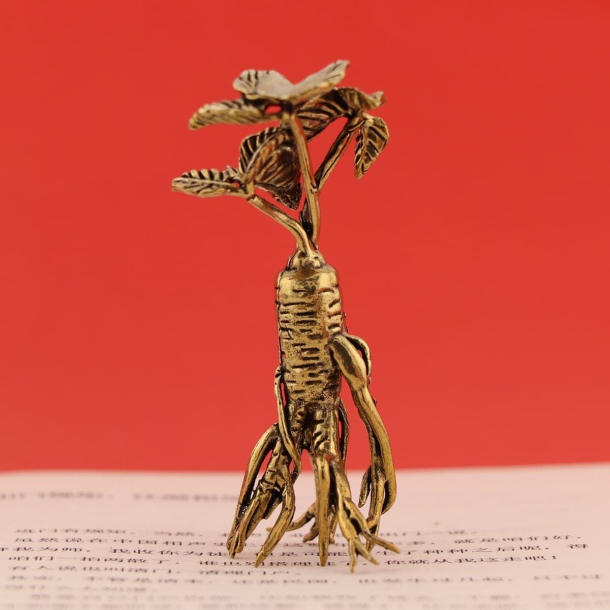 Креативная ретро-латунная жизнь Руи женьшень дерево домашний декор офис настольный чай домашних животных ремесла небольшой...