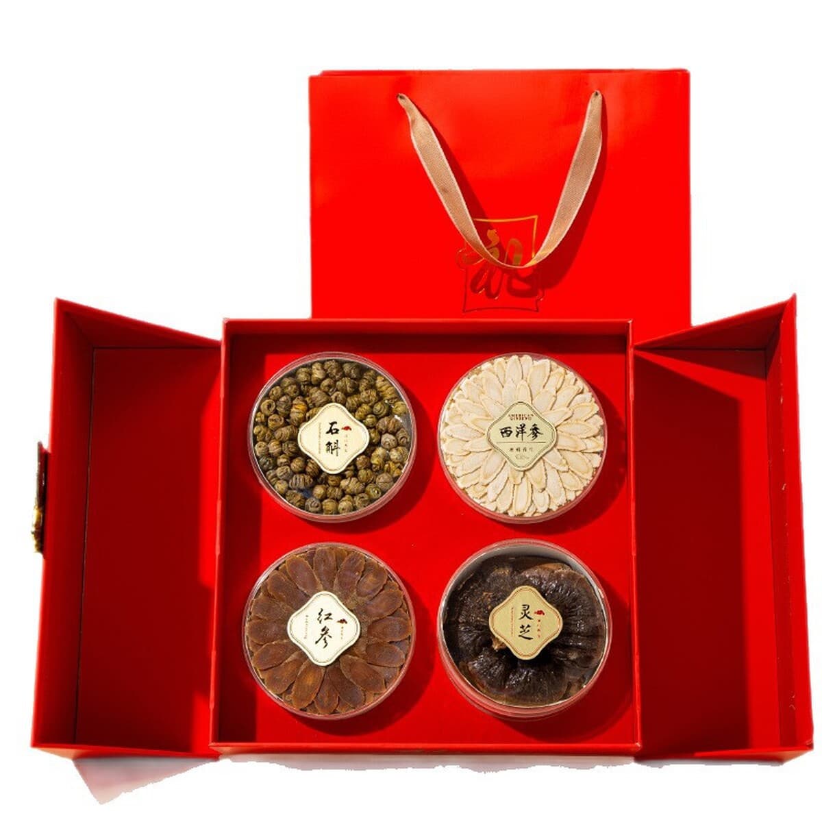 Подарочный набор с американским женьшенем, дендробиумом, красным женьшенем и пантами оленя для пожилых людей, индивидуальный...