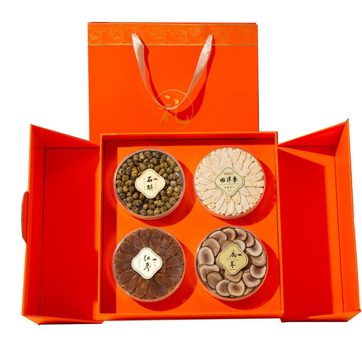 Подарочный набор с американским женьшенем, дендробиумом, красным женьшенем и пантами оленя для пожилых людей, индивидуальный...