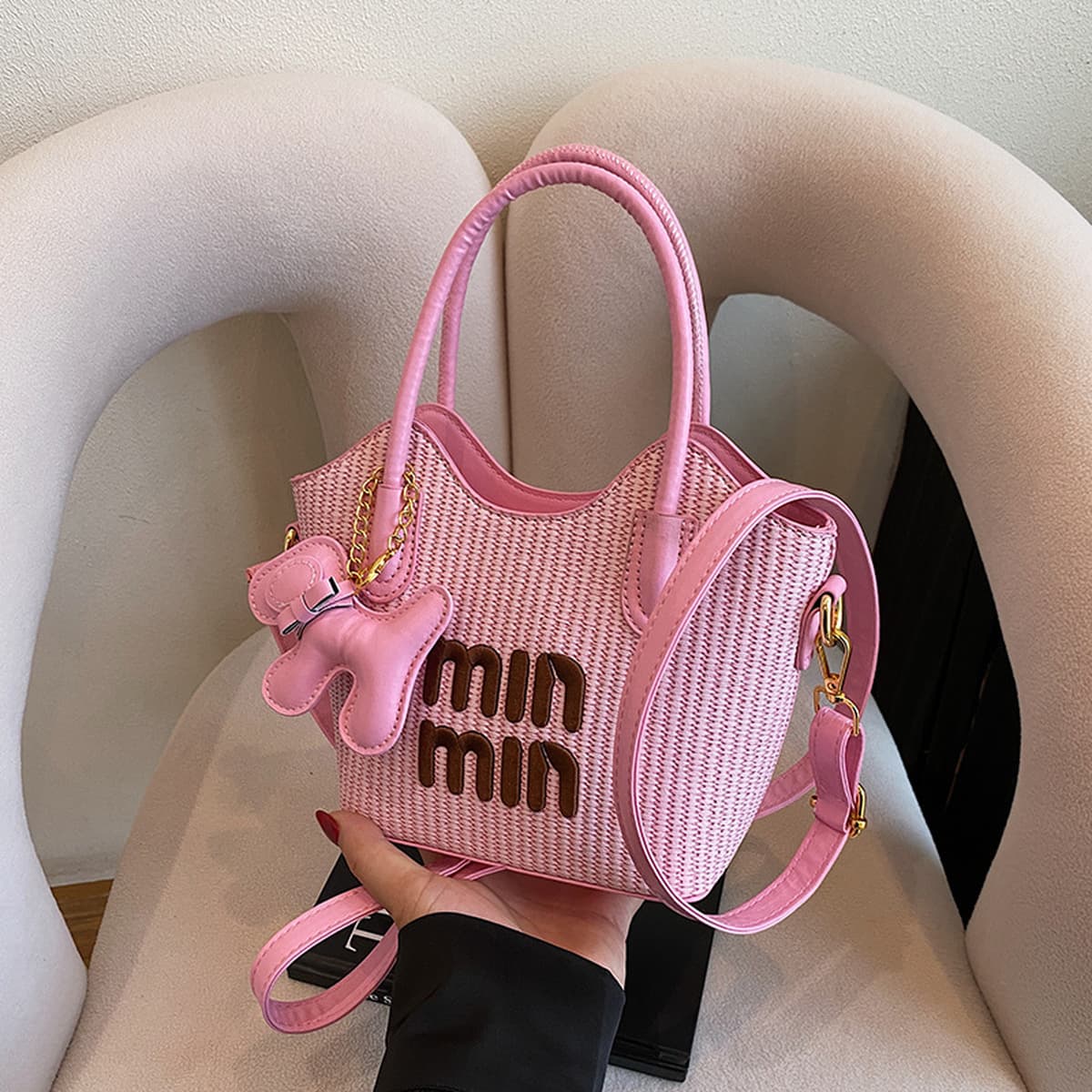 минимальная соломенная сумка, женская сумка, сумка через плечо, тканая сумка, модная универсальная пляжная сумка, сумка для...