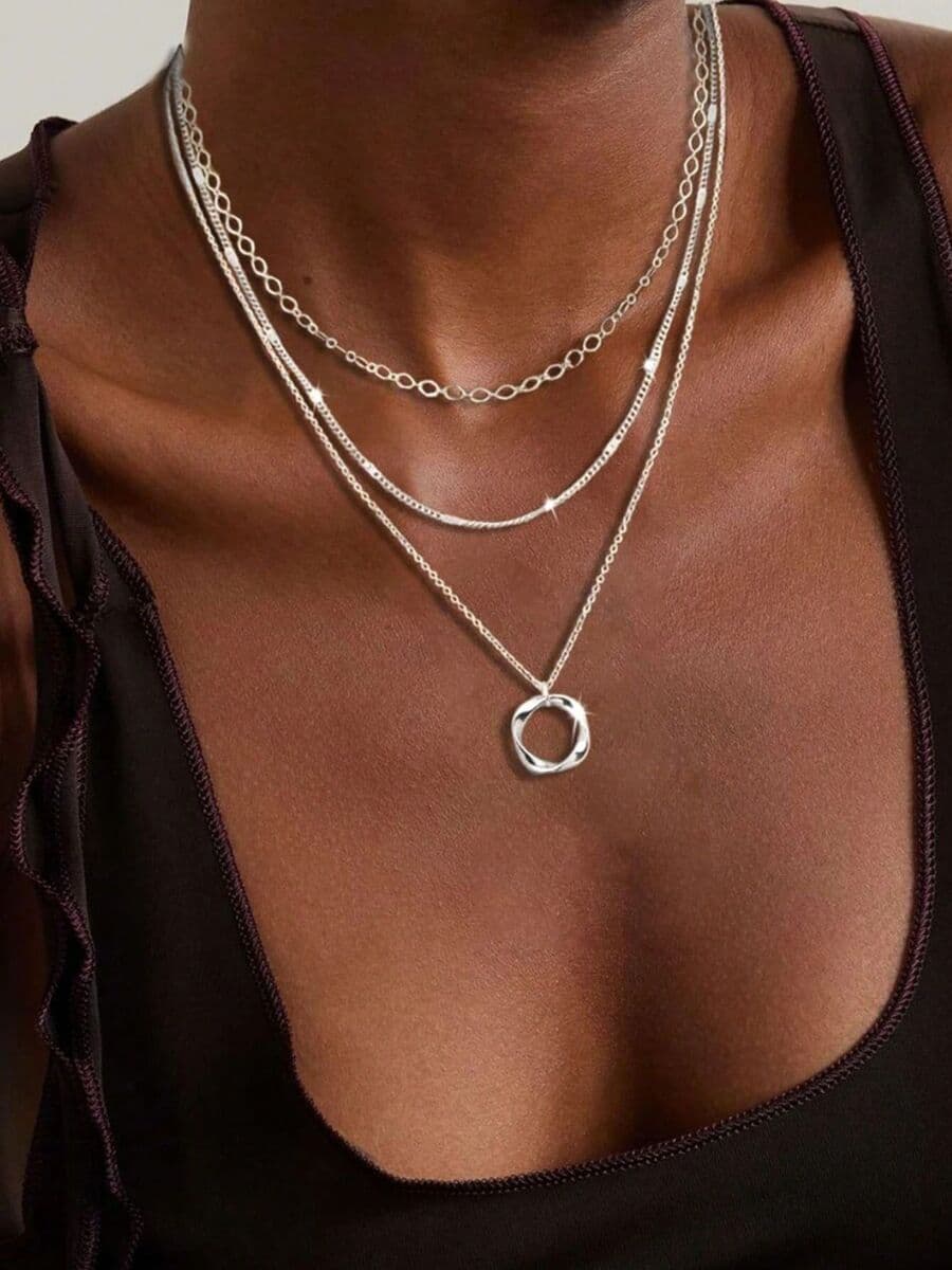 2024 лето новый европейский и американский трансграничный мода личность многослойное ожерелье многослойное пляжный кулон...