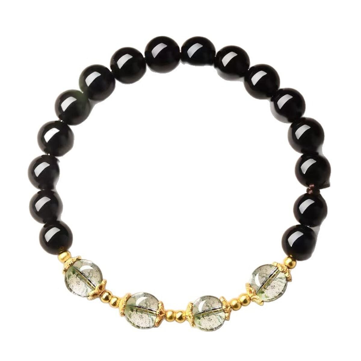 Браслет Tian Xiwei в одном стиле, натуральный зеленый призрачный обсидиан, женский браслет с кристаллами, бусины, подарок,...