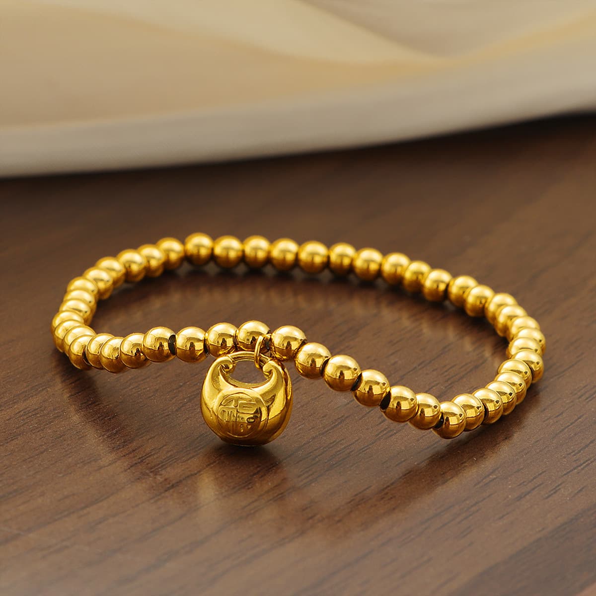 Новый китайский стиль пухлый бусины жемчуг уткла титановая сталь золотая сумка благословения браслет женщина переносит...