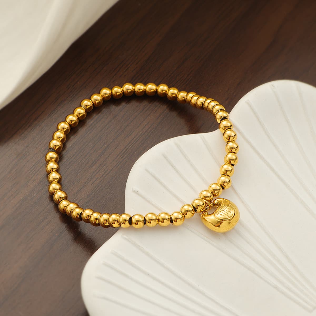 Новый китайский стиль пухлый бусины жемчуг уткла титановая сталь золотая сумка благословения браслет женщина переносит...