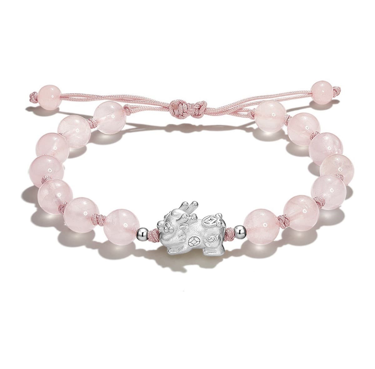 Натуральный обсидиан розовый кристалл S999 серебряная пара бисер браслет женский серебряный глотает золотой зверь подарок на...