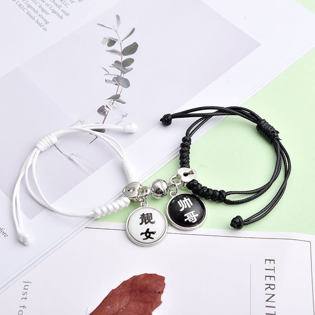 Магнитный пара сосать браслет для парня милый и свежий Подготовка пары BFF студент Ручная Веревка женский памятный подарок