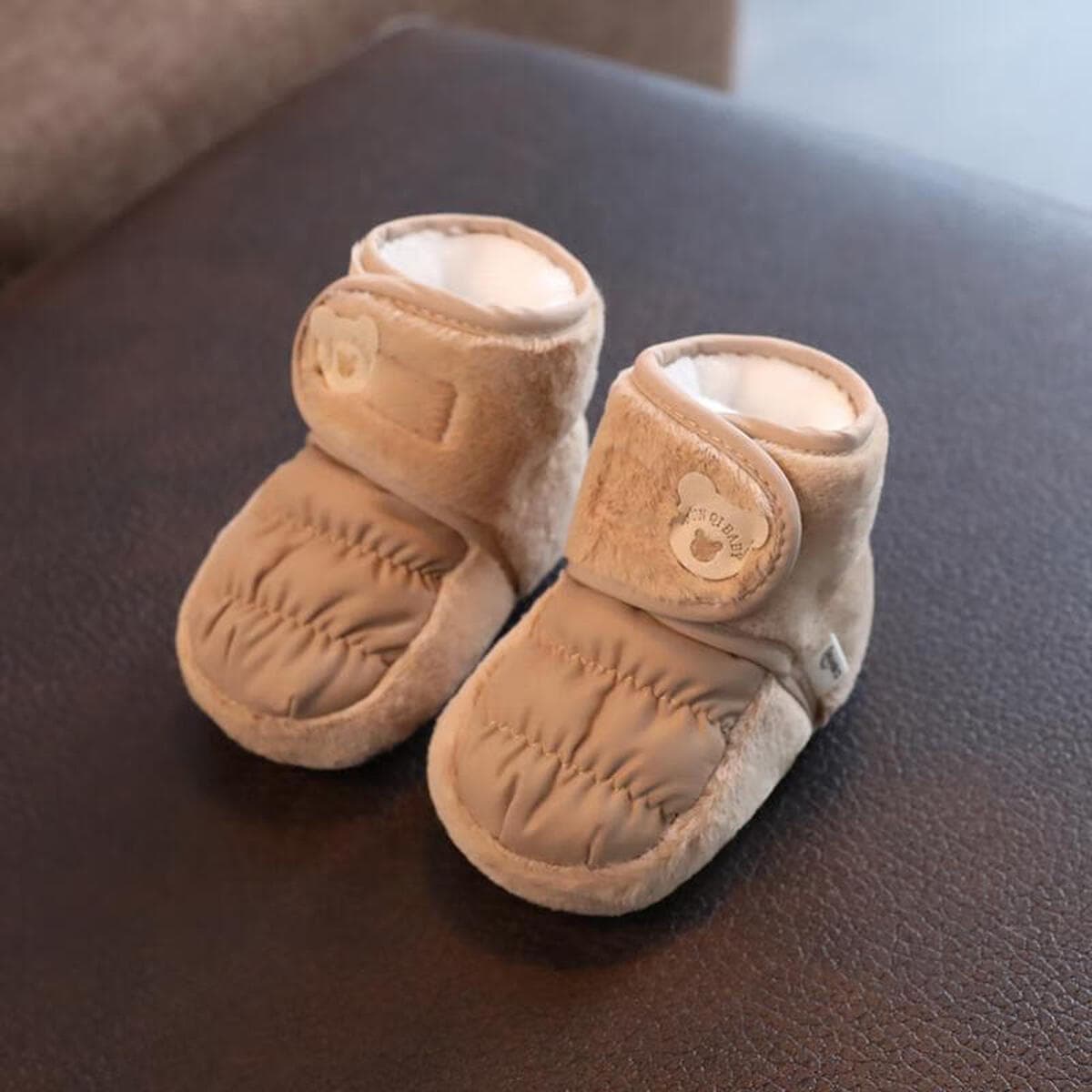 Зимняя утолщенная новорожденная детская обувь детская мягкая резиновая подошва для ходьбы, чтобы согреться 0-1 год...