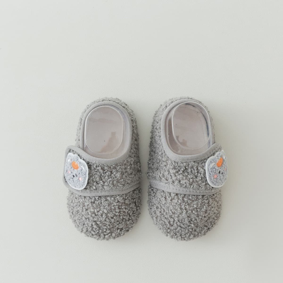 Детские носки-тапочки для осени и зимы, утолщенные, теплые, нескользящие, на липучках, мягкие домашние тапочки-носки для...