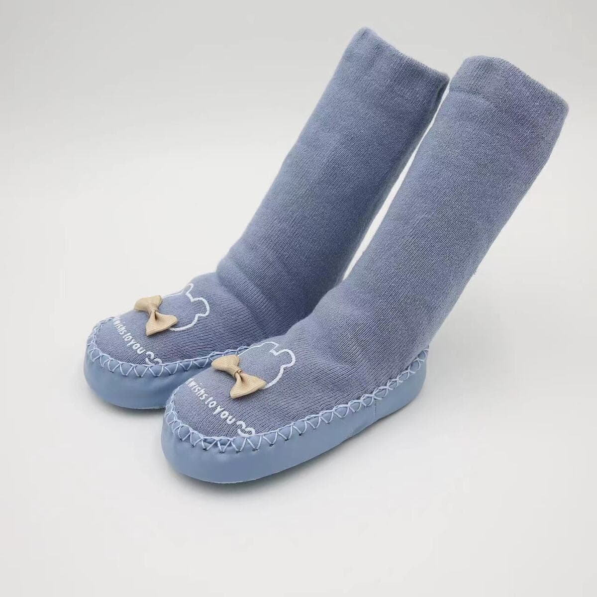 Детские носки-тапочки 2025 года для весны, осени и зимы, длинные, нескользящие, махровые, теплые, из чесаного хлопка, для...