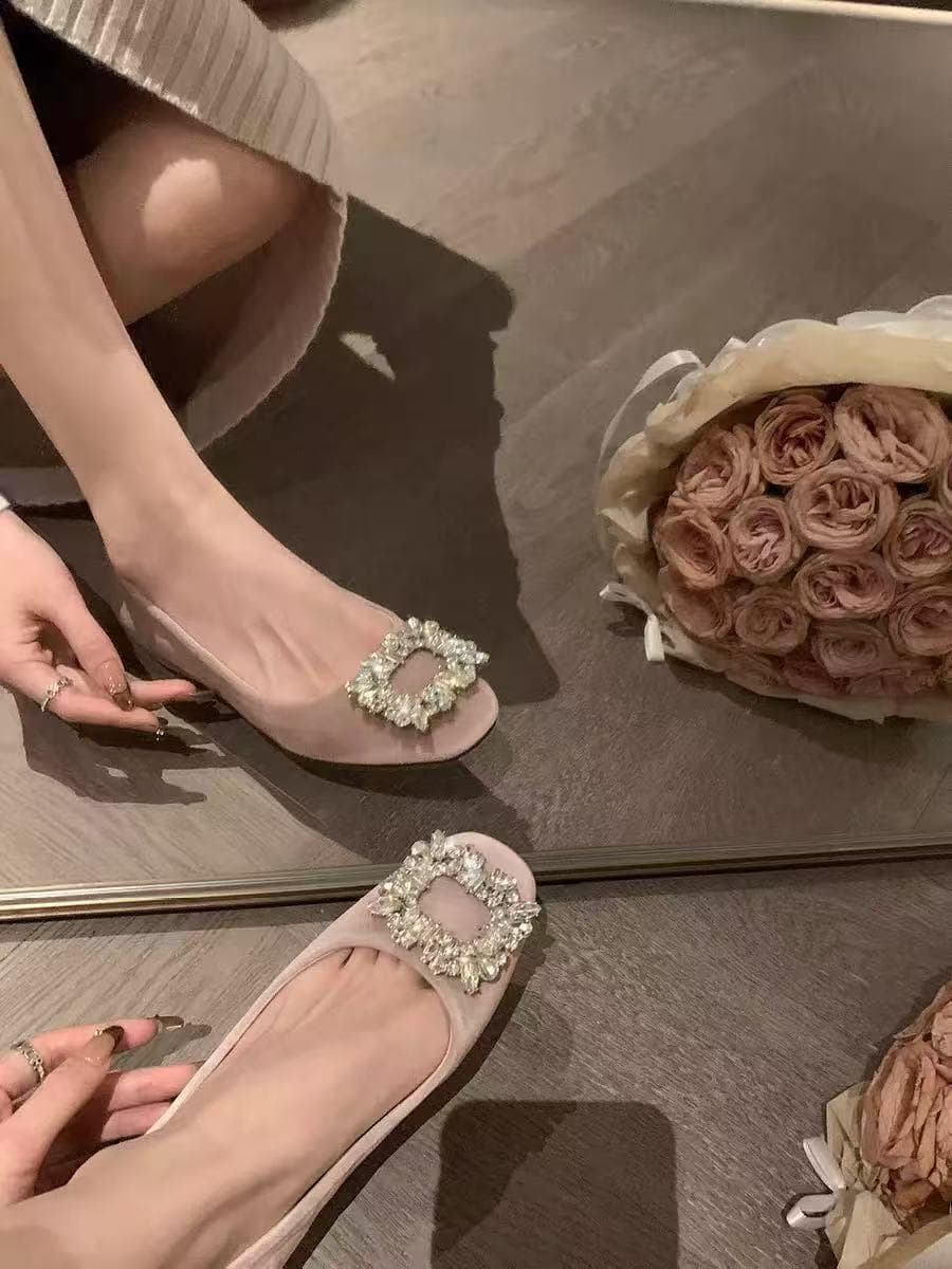 Черная замшевая пригородная обувь на высоком каблуке женская весна и осень 2025 новая квадратная голова толстый каблук с...