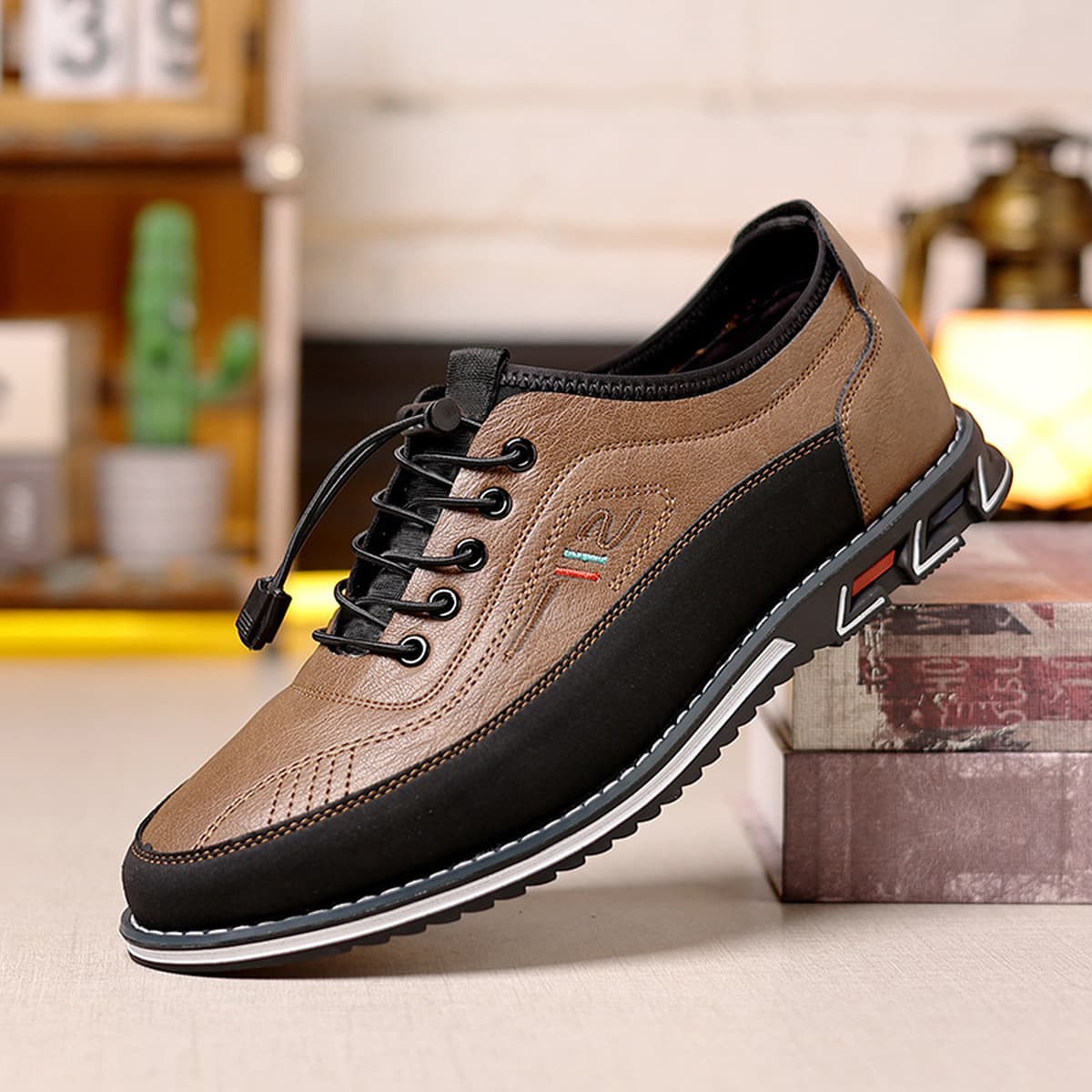 Трансграничная 2025 новая спортивная обувь для вождения автомобилей модная и удобная ленивая свободная повседневная кожаная...