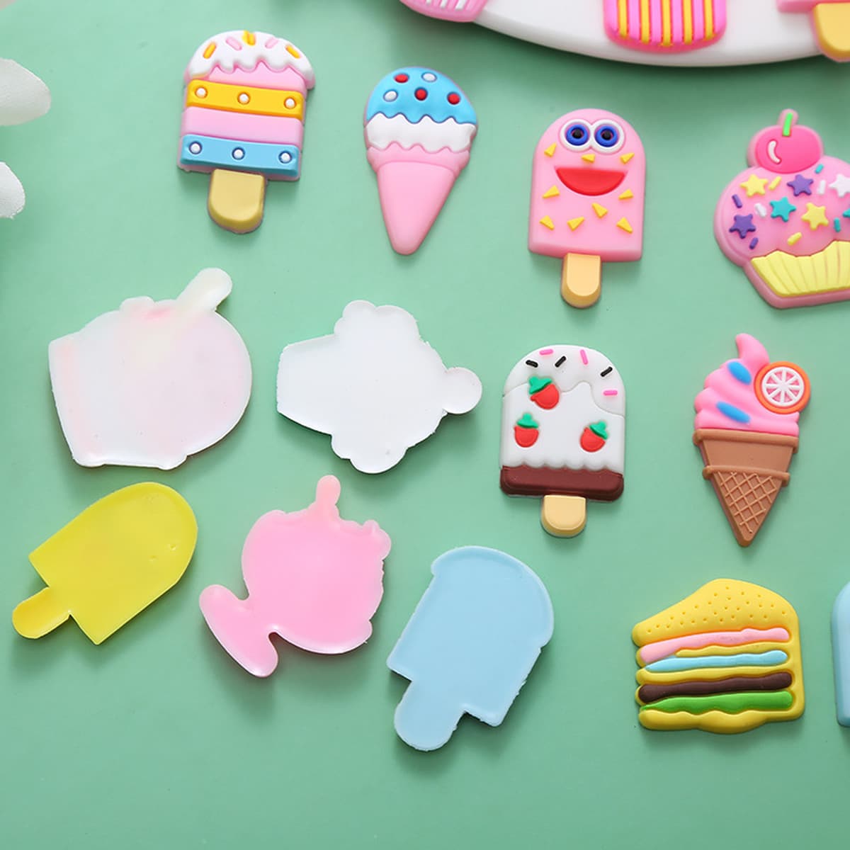 Креативные отверстия обувь аксессуары декоративные мультфильм милый мороженое ПВХ мягкие резиновые аксессуары для рукоделия...