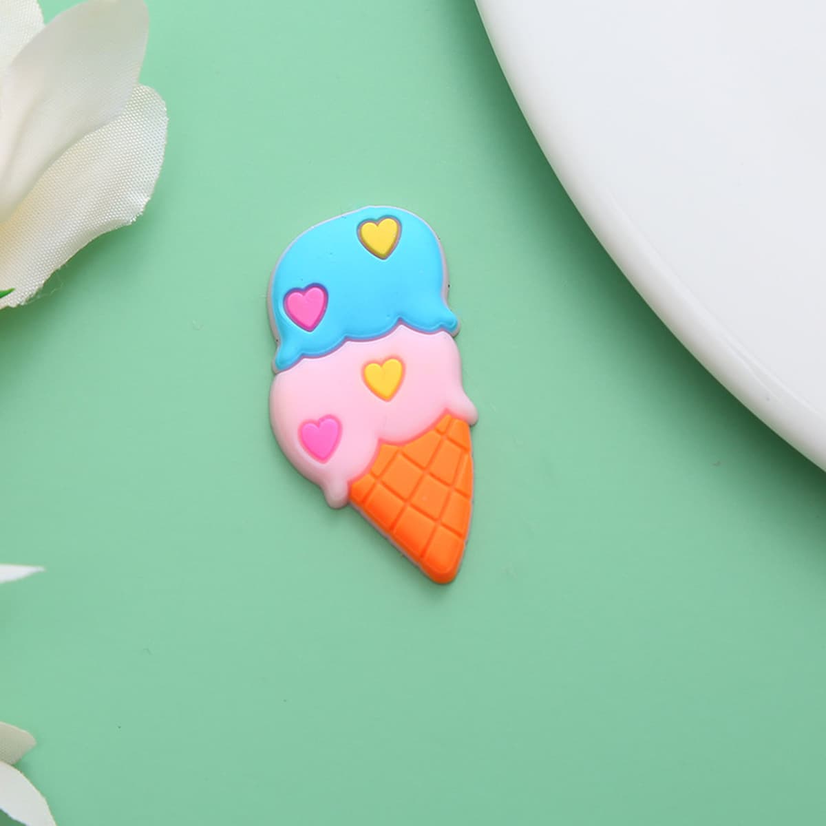 Креативные отверстия обувь аксессуары декоративные мультфильм милый мороженое ПВХ мягкие резиновые аксессуары для рукоделия...