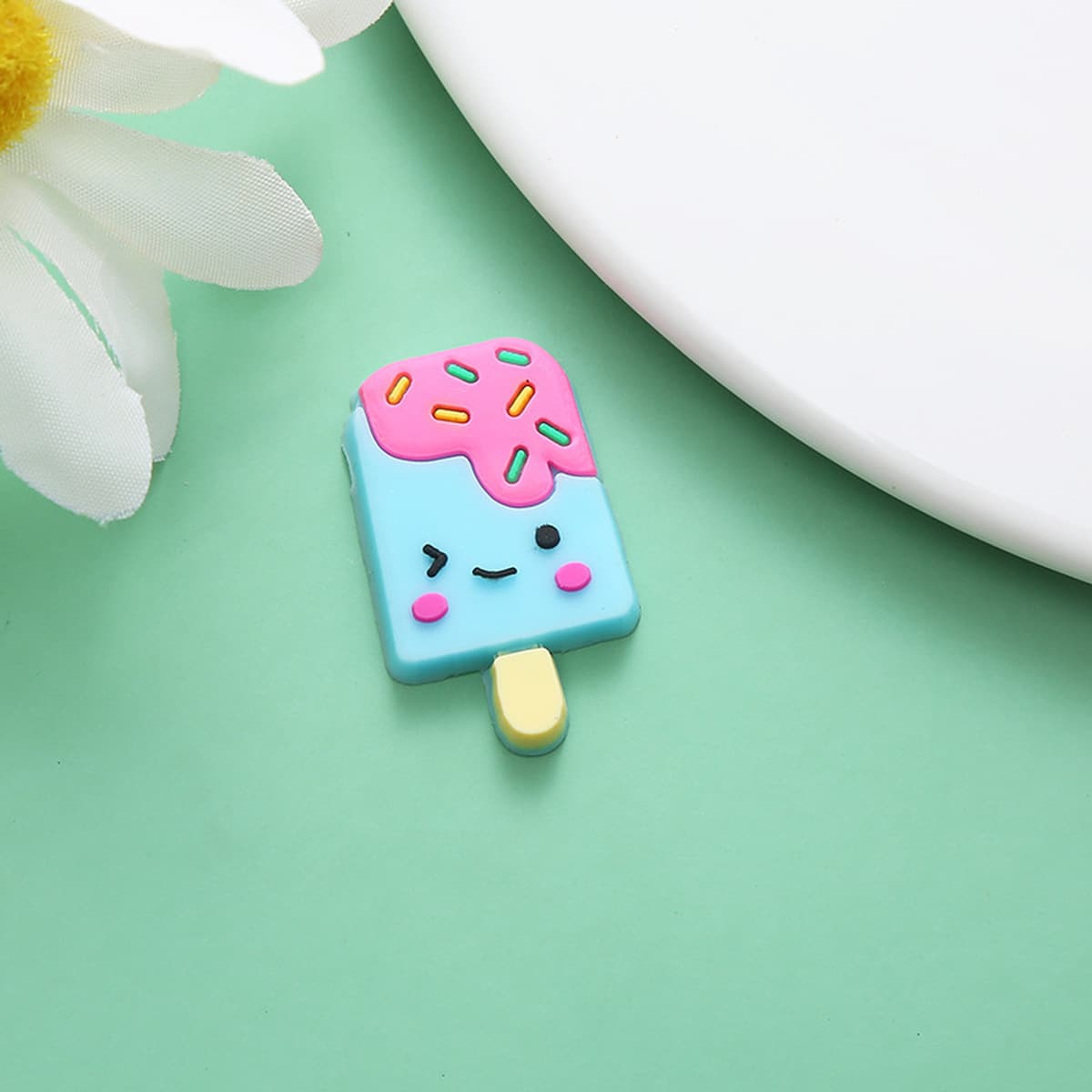 Креативные отверстия обувь аксессуары декоративные мультфильм милый мороженое ПВХ мягкие резиновые аксессуары для рукоделия...