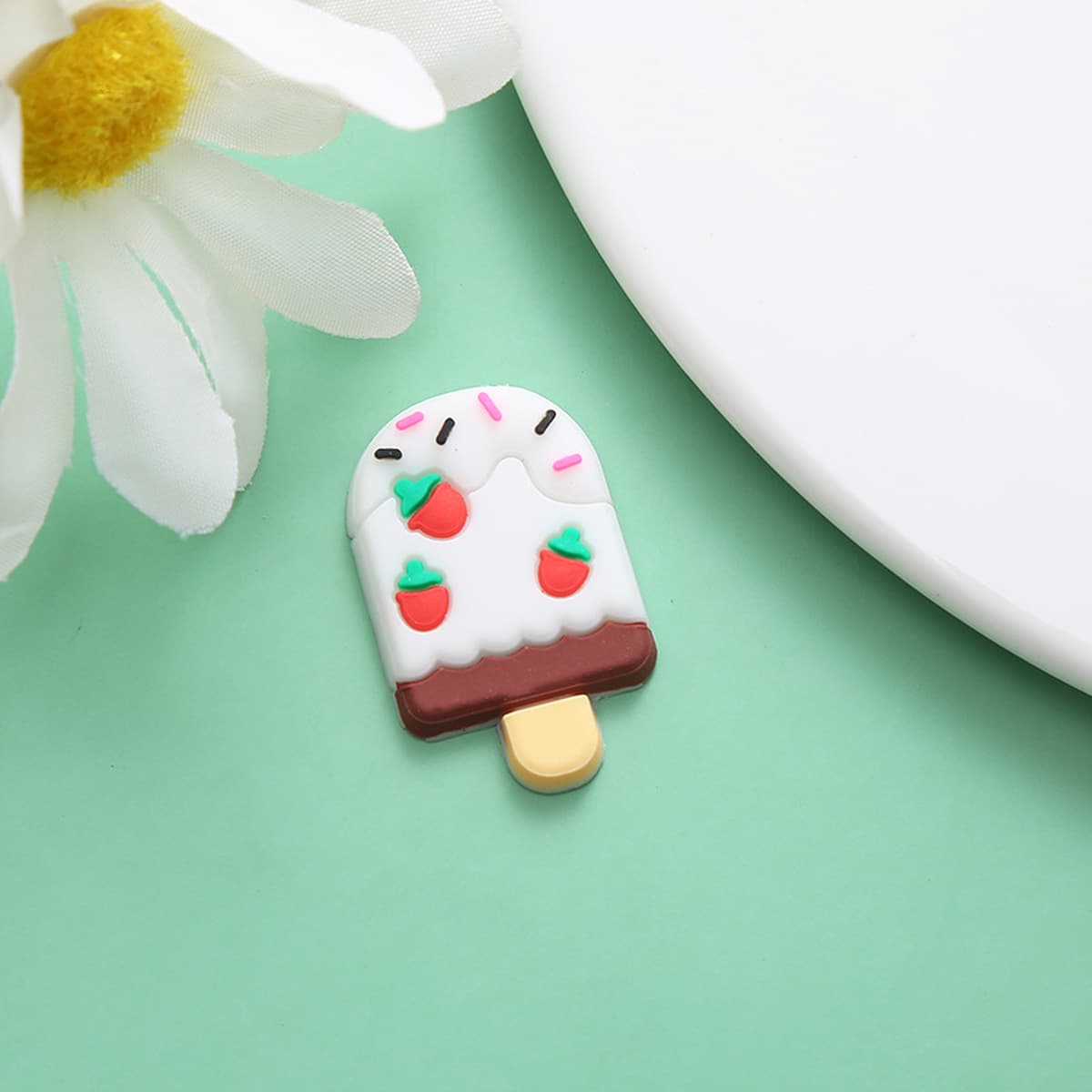 Креативные отверстия обувь аксессуары декоративные мультфильм милый мороженое ПВХ мягкие резиновые аксессуары для рукоделия...