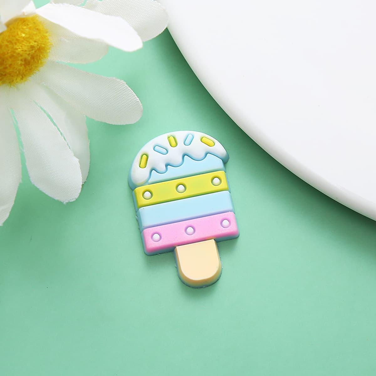 Креативные отверстия обувь аксессуары декоративные мультфильм милый мороженое ПВХ мягкие резиновые аксессуары для рукоделия...
