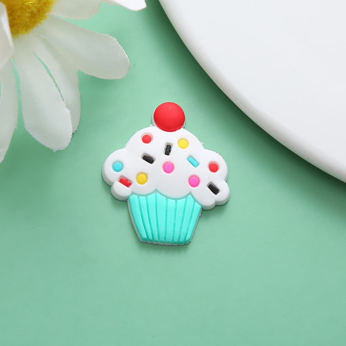 Креативные отверстия обувь аксессуары декоративные мультфильм милый мороженое ПВХ мягкие резиновые аксессуары для рукоделия...