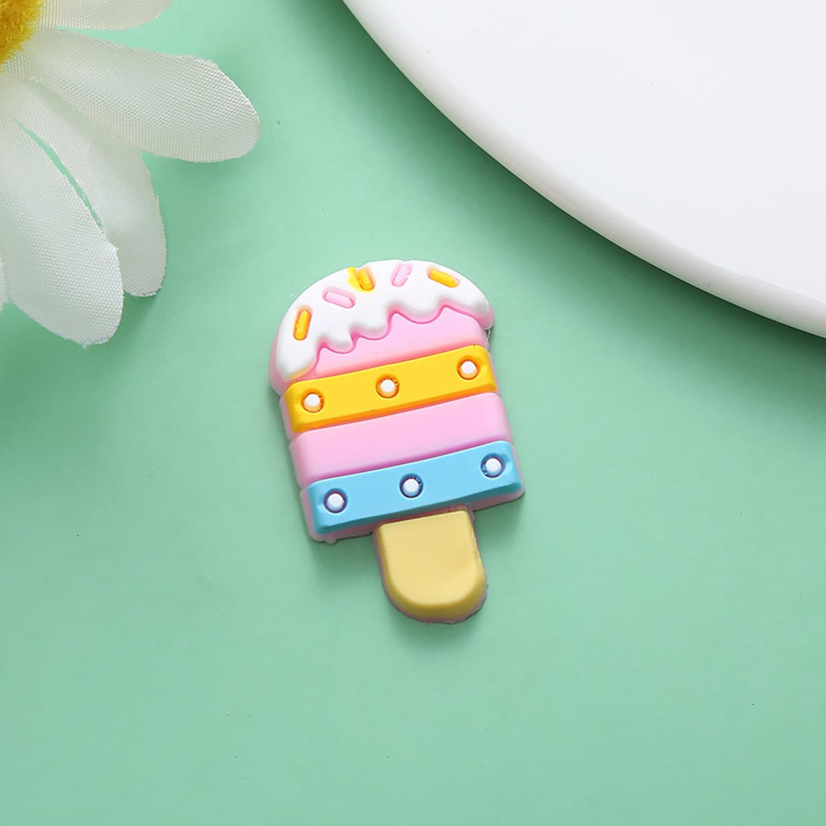 Креативные отверстия обувь аксессуары декоративные мультфильм милый мороженое ПВХ мягкие резиновые аксессуары для рукоделия...