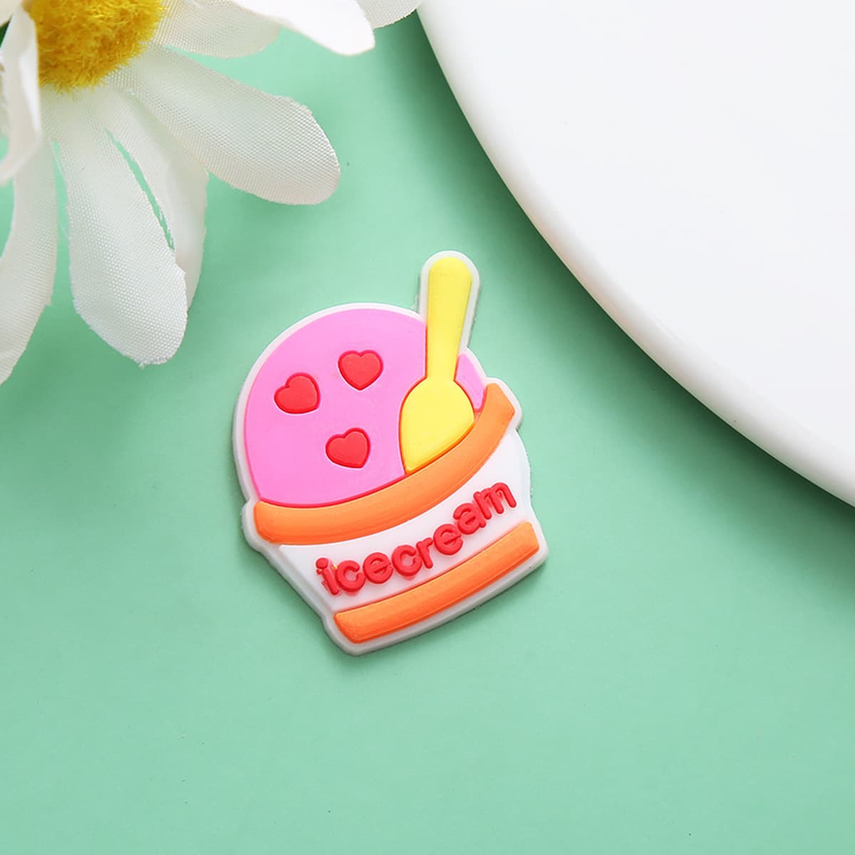 Креативные отверстия обувь аксессуары декоративные мультфильм милый мороженое ПВХ мягкие резиновые аксессуары для рукоделия...