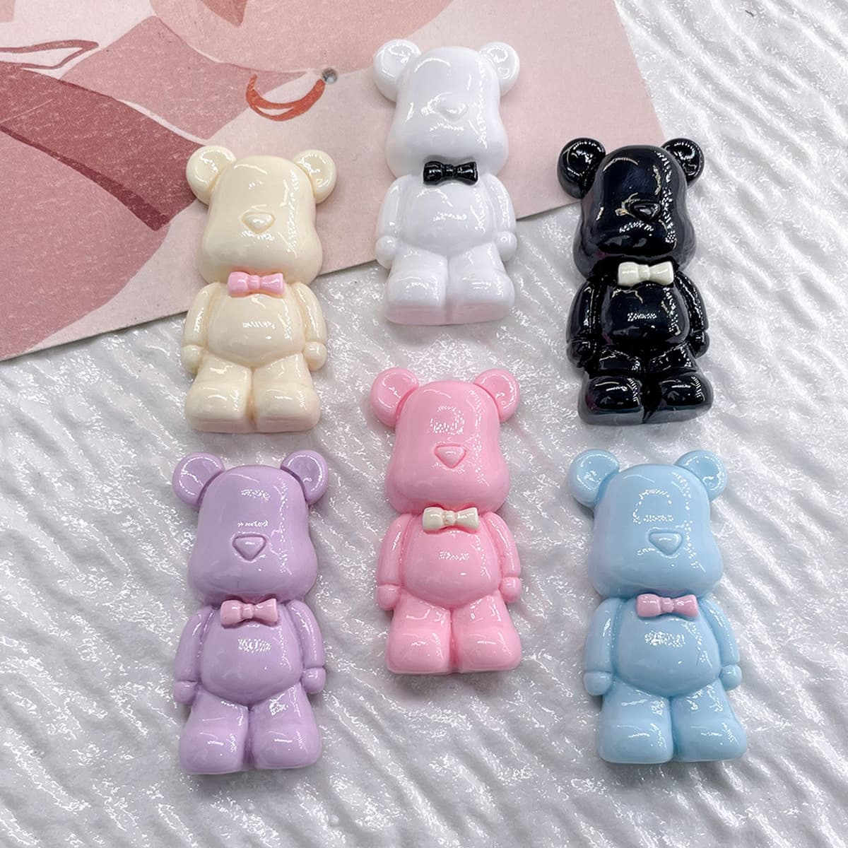 Мультяшный бантик с допамином, медведь, смола, маленькие аксессуары, чехол для мобильного телефона «сделай сам», пряжка для...