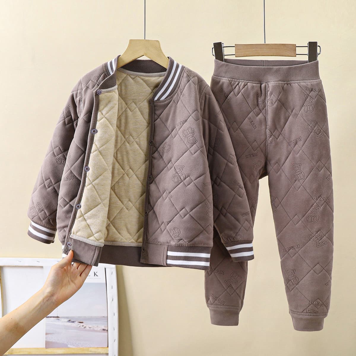 Детская школьная форма артефакт осень-зима новый трехслойный стеганый хлопок для мальчиков