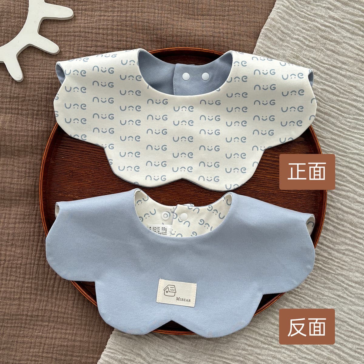 Двусторонний увеличенный водонепроницаемый нагрудник Yiwanbao для младенцев 0-2 лет, тип A, из чистого хлопка